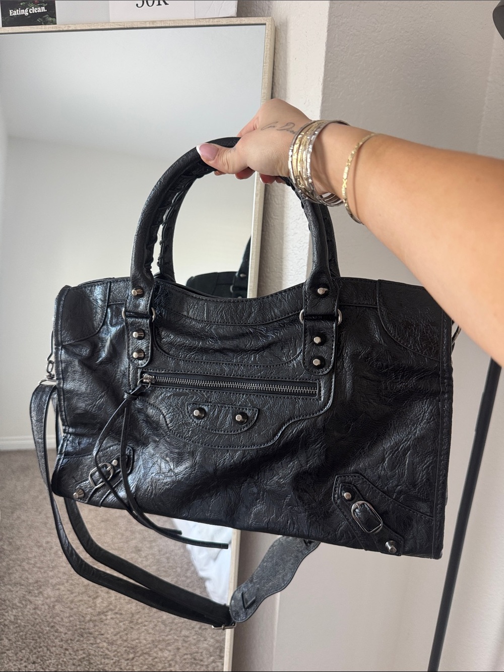 Black Women's Top-Handle Satchel Bag - Classic Everyday Style